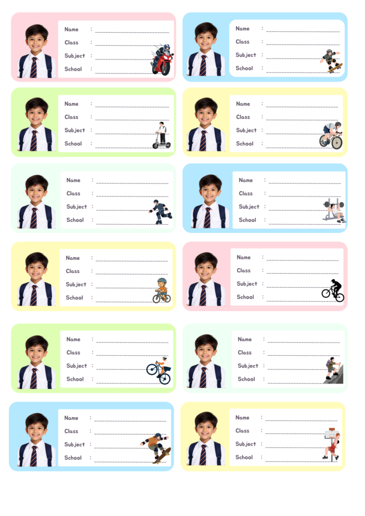 Design 2 Personalized School Photo Labels (12 pcs set)