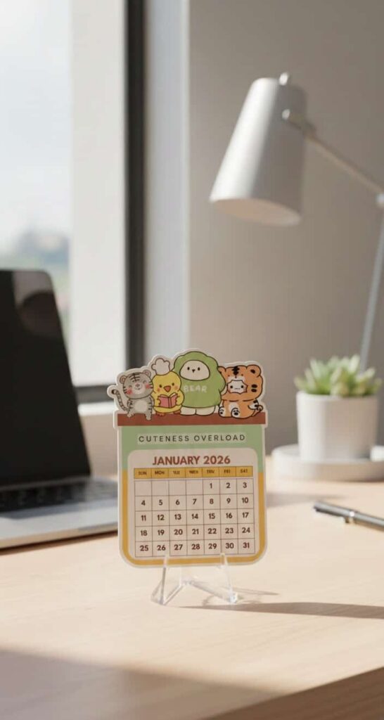 Premium Acrylic Desk Calendar - Animals