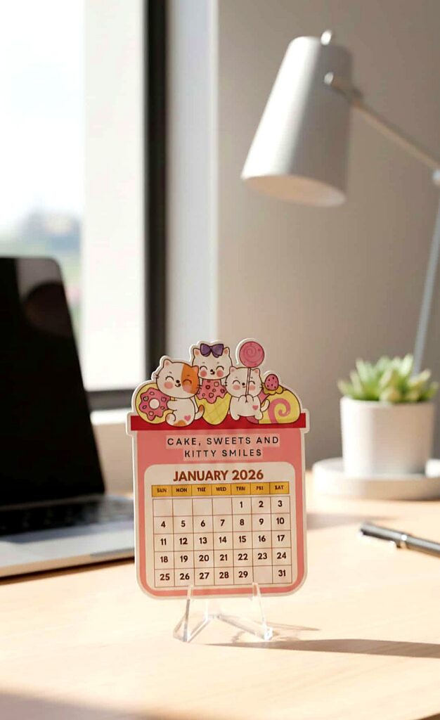 Premium Acrylic Desk Calendar - Cartoon