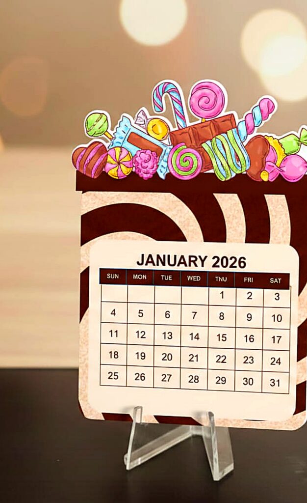 Premium Acrylic Desk Calendar - Candy