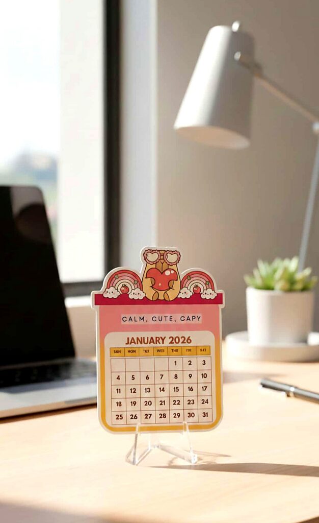 Premium Acrylic Desk Calendar - Cute