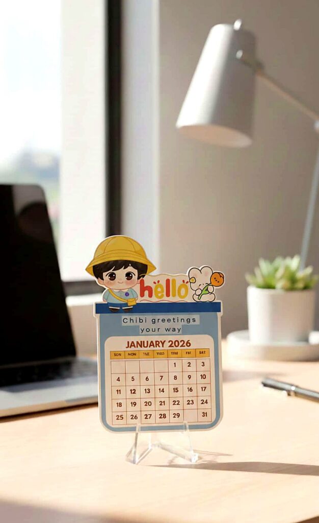 Premium Acrylic Desk Calendar - Cartoon