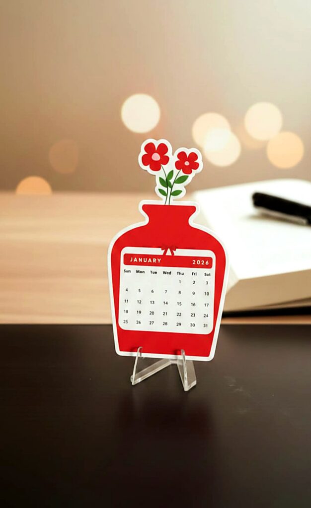 Premium Acrylic Desk Calendar - Vase