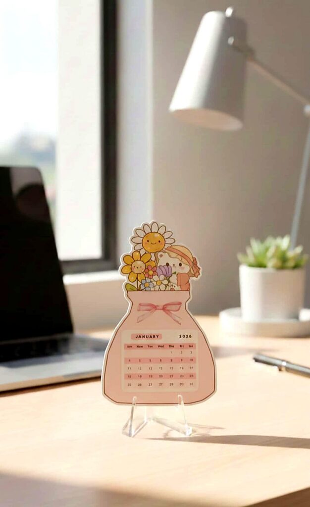 Premium Acrylic Desk Calendar - Vase