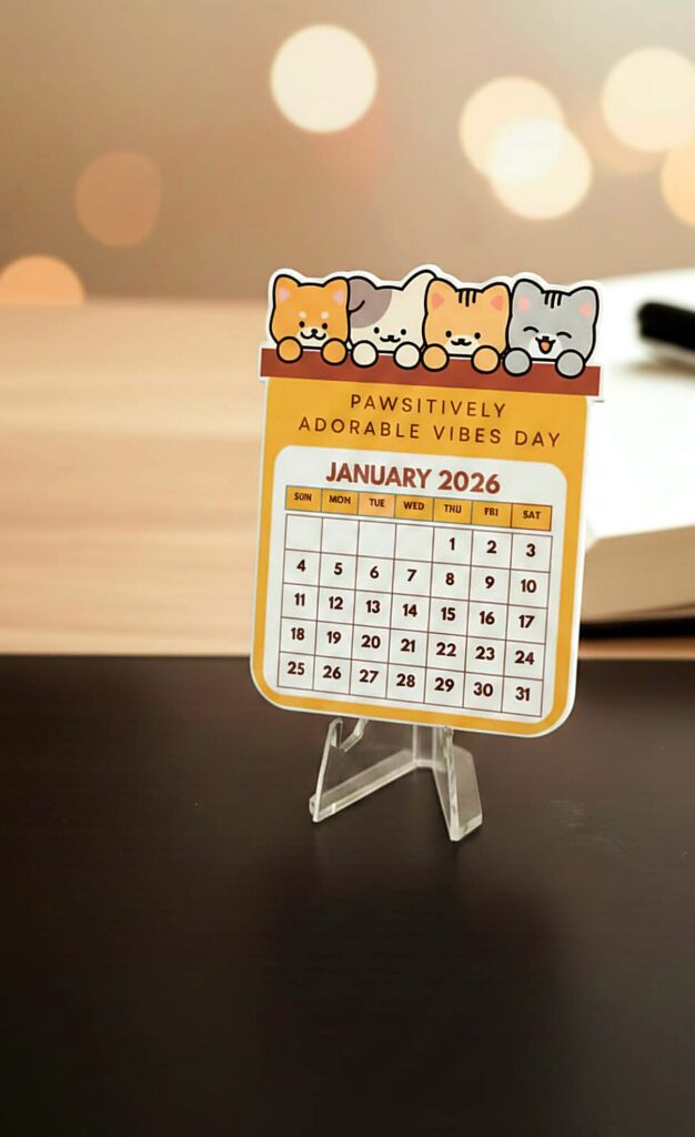 Premium Acrylic Desk Calendar - Cats