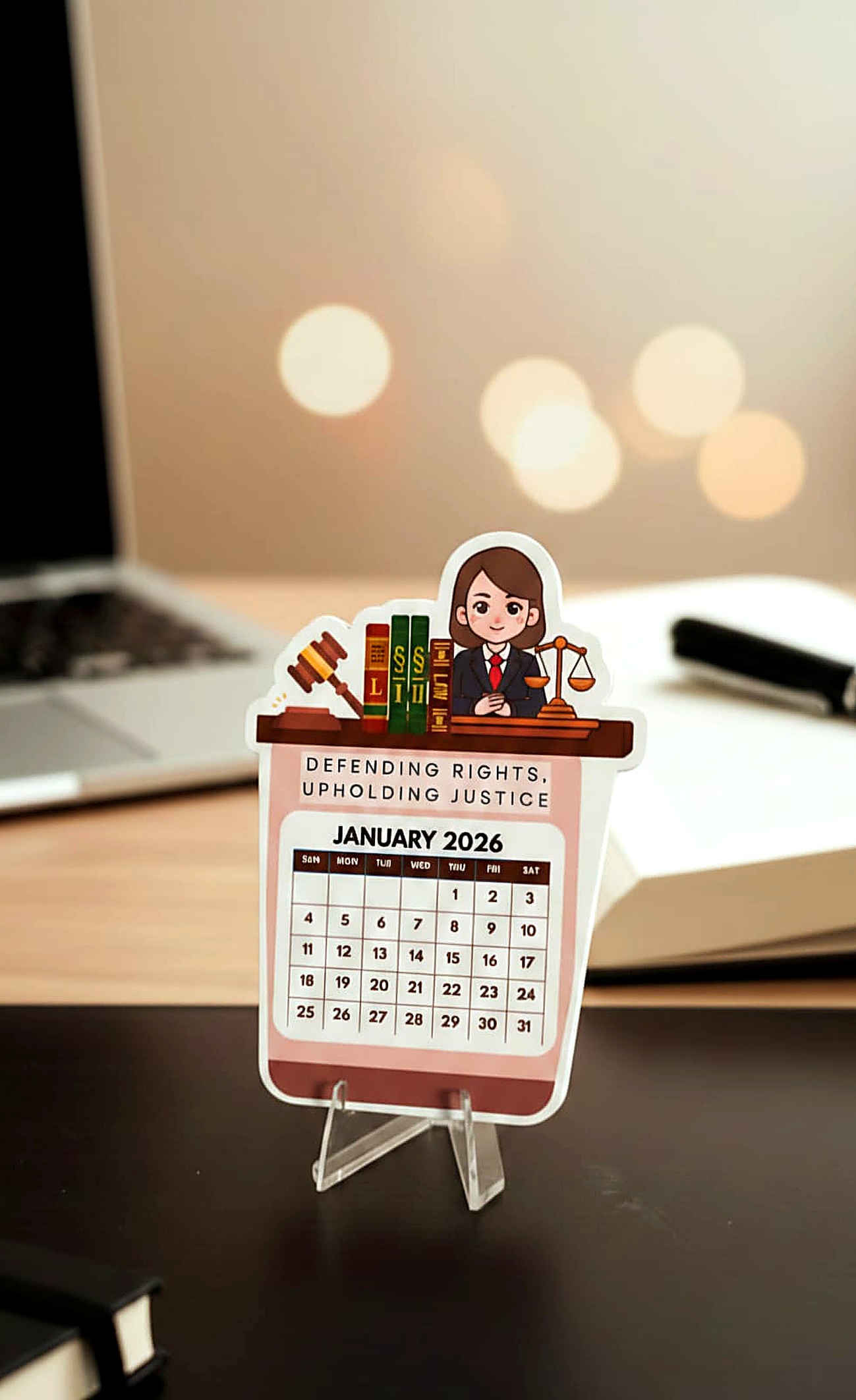 Premium Acrylic Desk Calendar - Lawyer