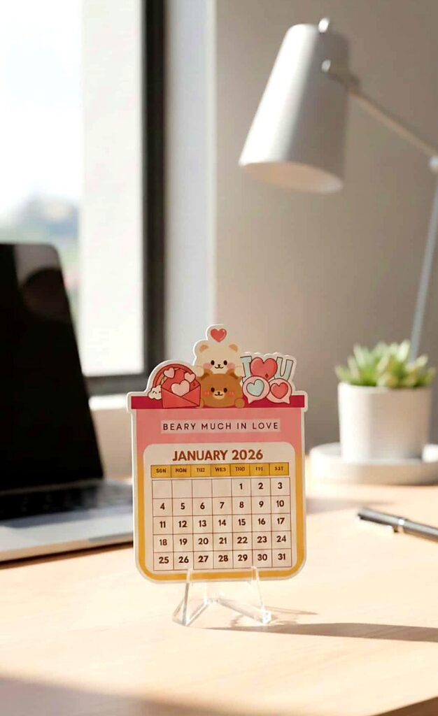 Premium Acrylic Desk Calendar - Cute