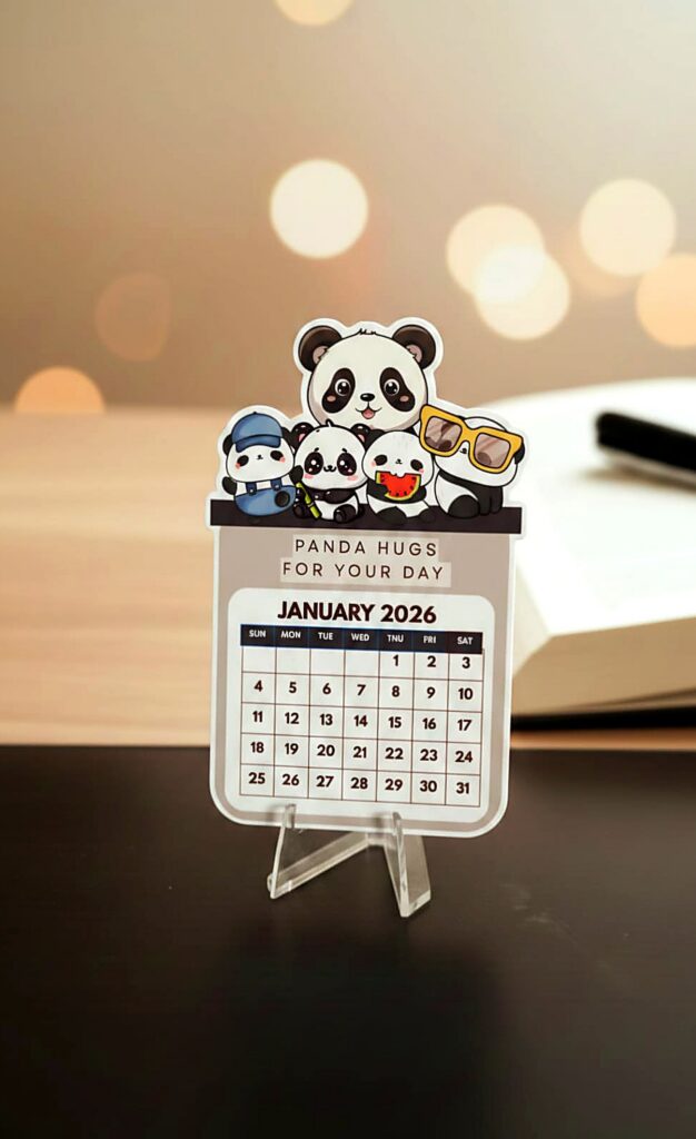 Premium Acrylic Desk Calendar - Panda
