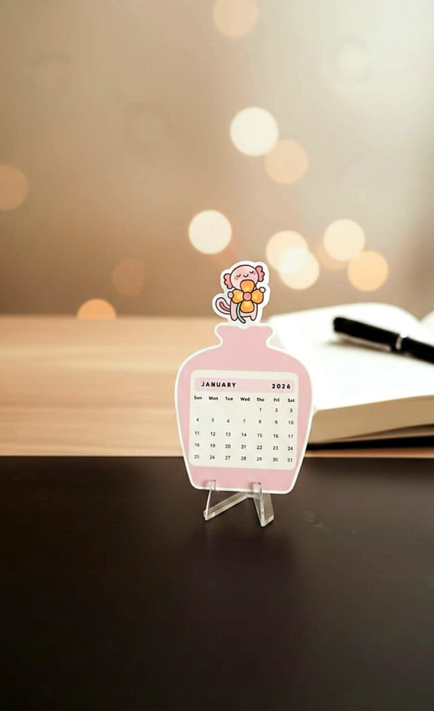 Premium Acrylic Desk Calendar - Vase