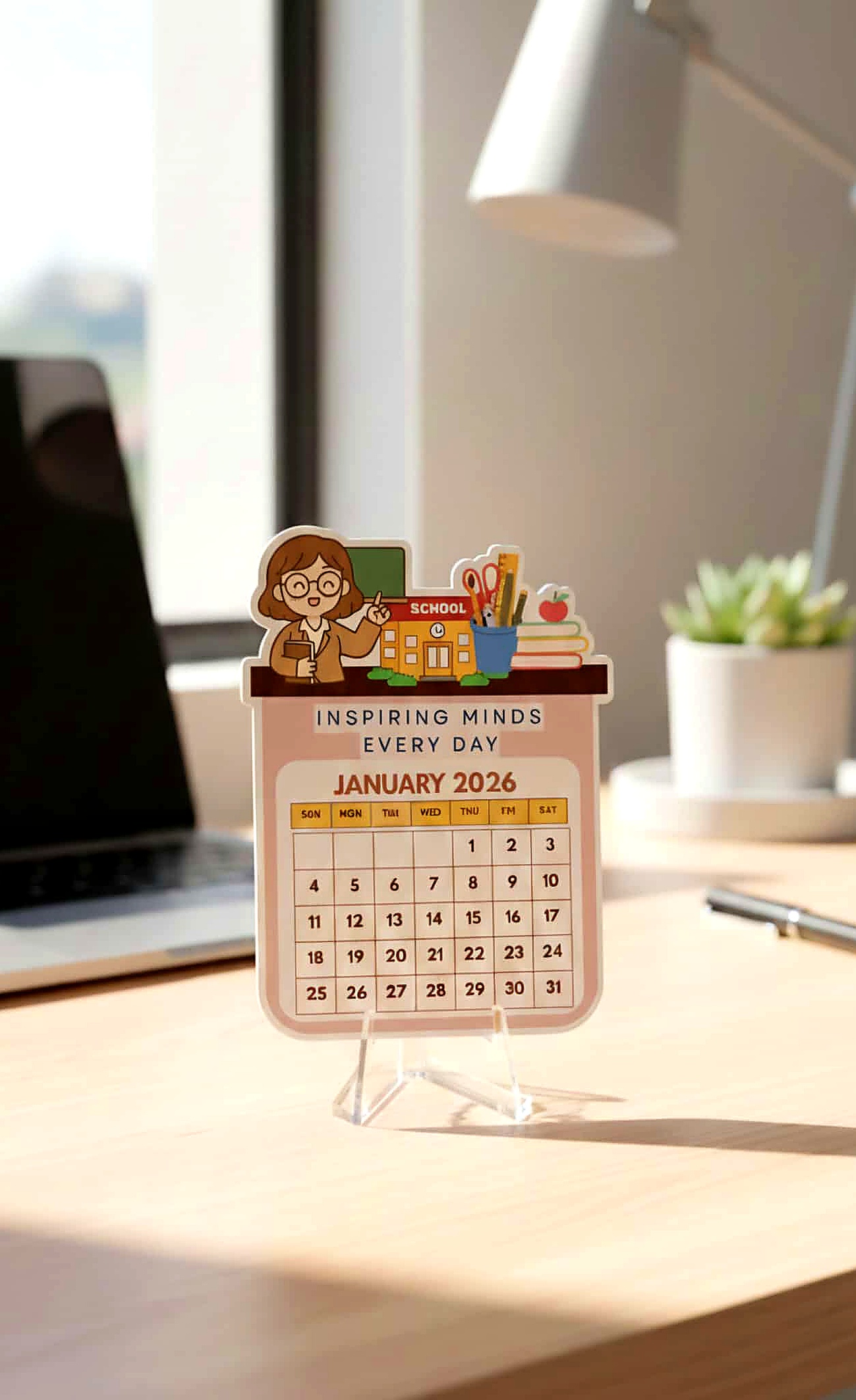 Premium Acrylic Desk Calendar - Teacher