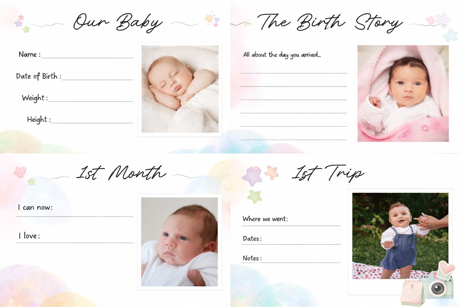 Personalized Baby Milestone Memory Album – Spiral Bound - Image 3