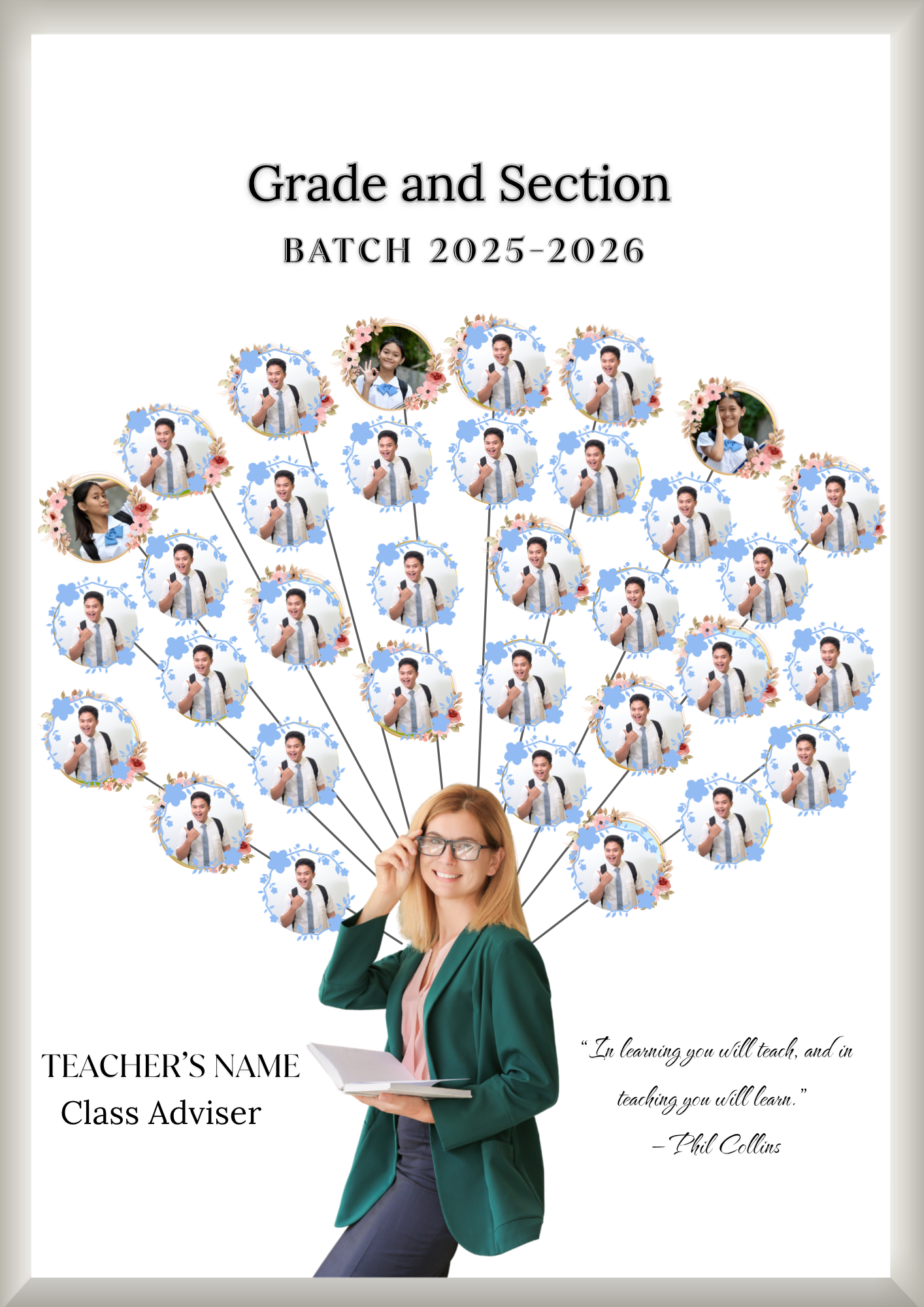 Class Photo Tree Collage Print – Custom (No Frame)