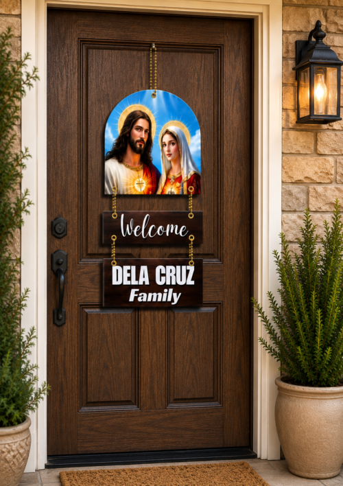 Personalized Family Welcome Hanging with Photo