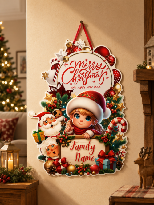 Personalized Merry Christmas Family Decor