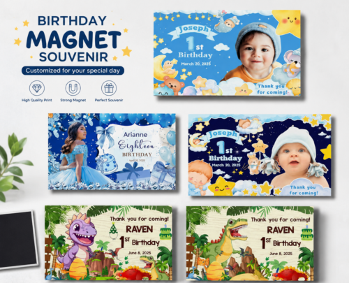 8 Pieces - Personalized Birthday Souvenir Magnet for Kids
