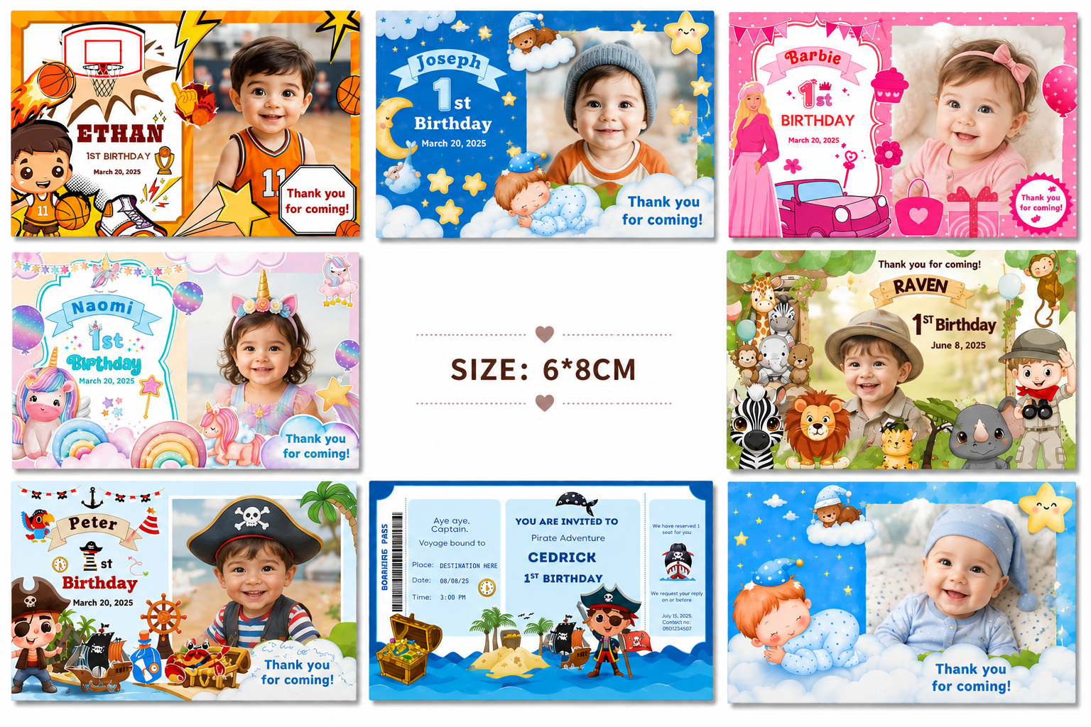 8 Pieces - Personalized Birthday Souvenir Magnet for Kids - Image 2