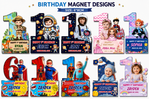 6 Pieces - Personalized Birthday Souvenir Magnet for Kids