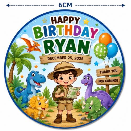 8 Pieces - Personalized Round Birthday Souvenir Magnet for Kids