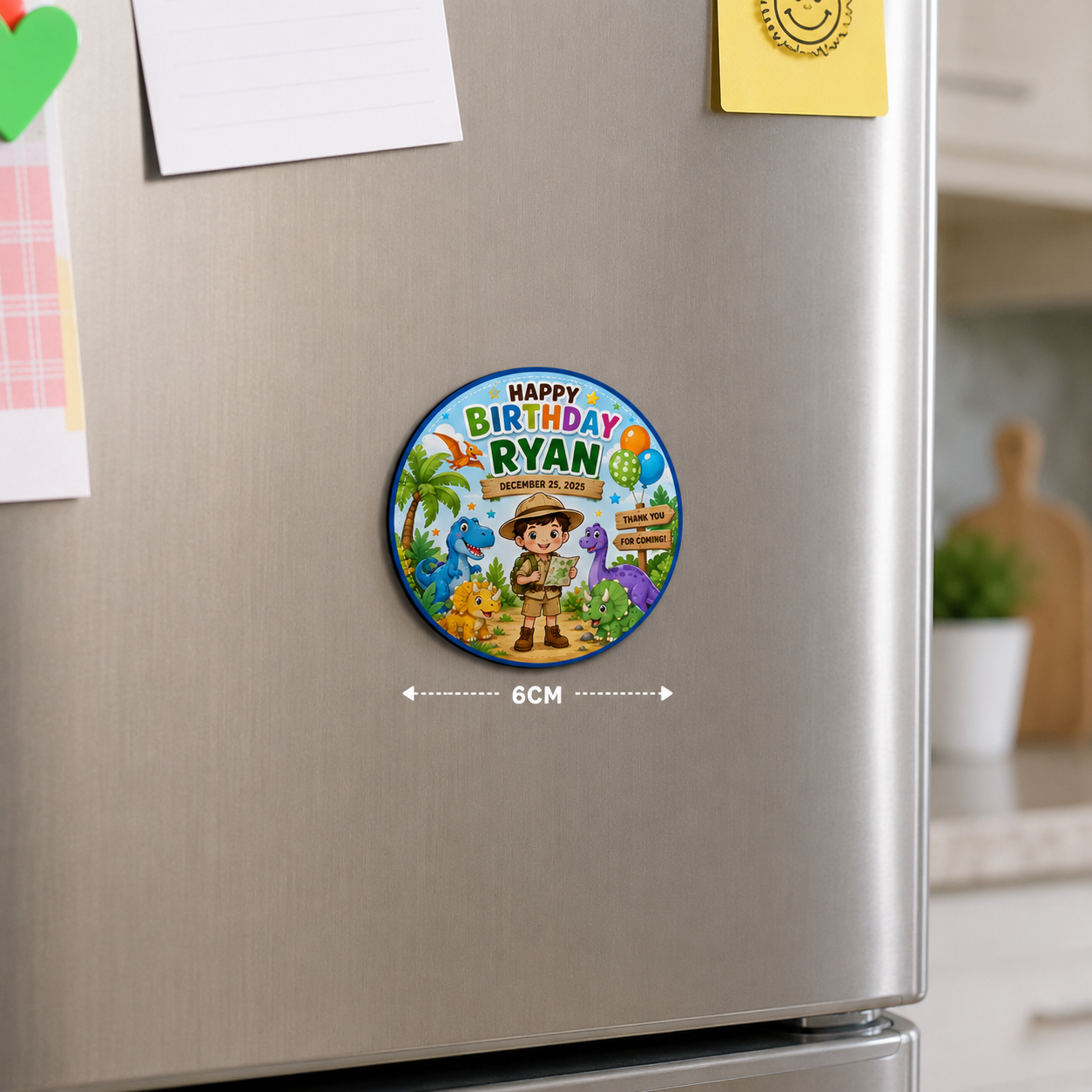 8 Pieces - Personalized Round Birthday Souvenir Magnet for Kids - Image 2