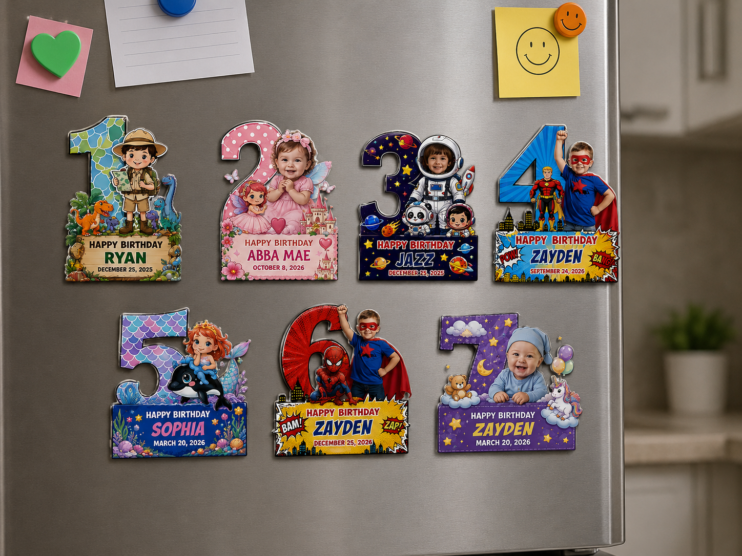 6 Pieces - Personalized Birthday Souvenir Magnet for Kids - Image 3