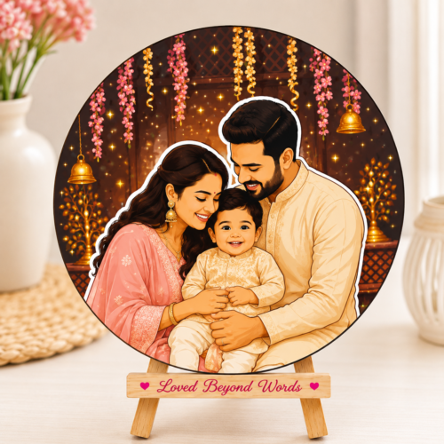Customized Cartoon Wooden Photo Magnet & Easel Stand | 2-in-1