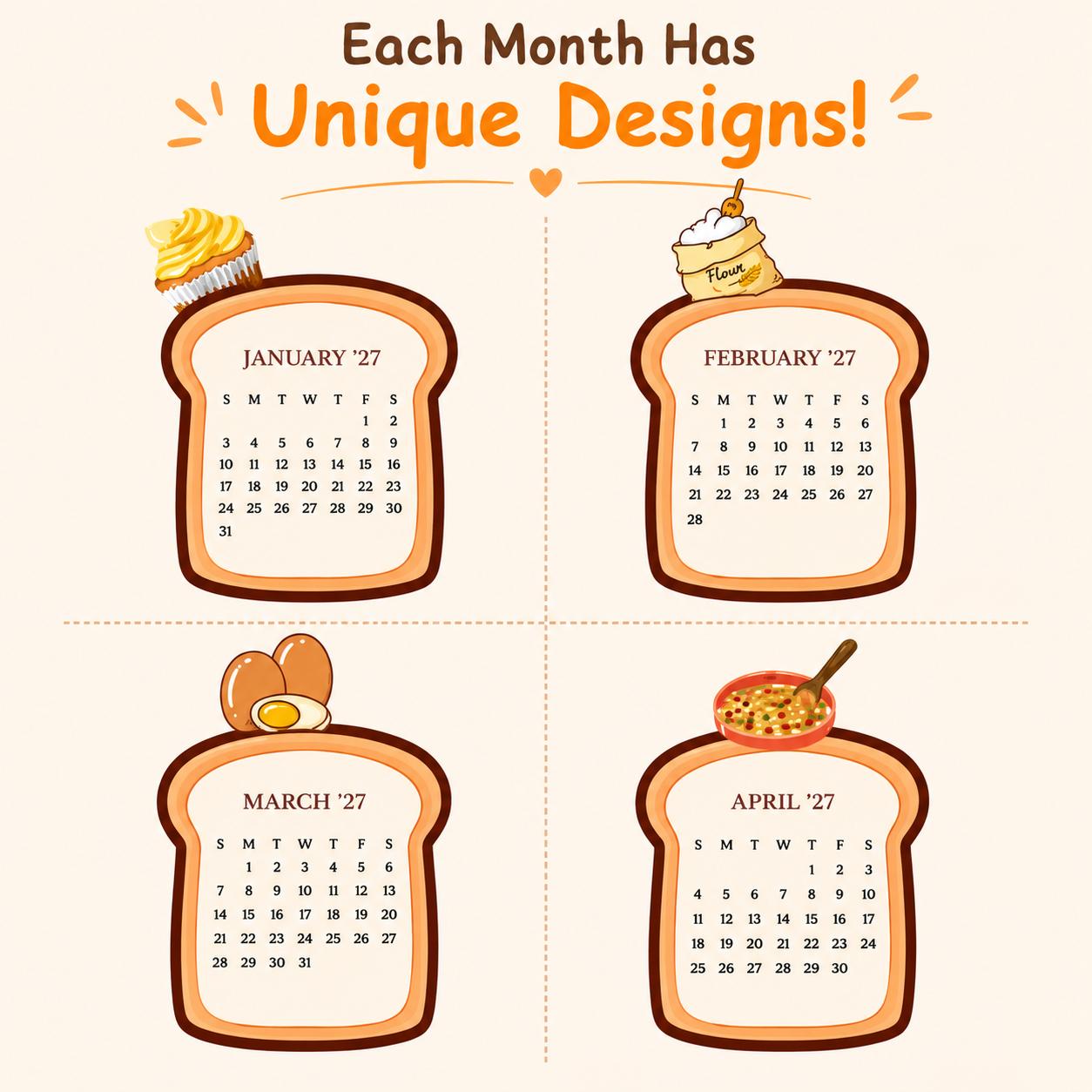 2027 Sweet Treats Desk Calendar - Image 2