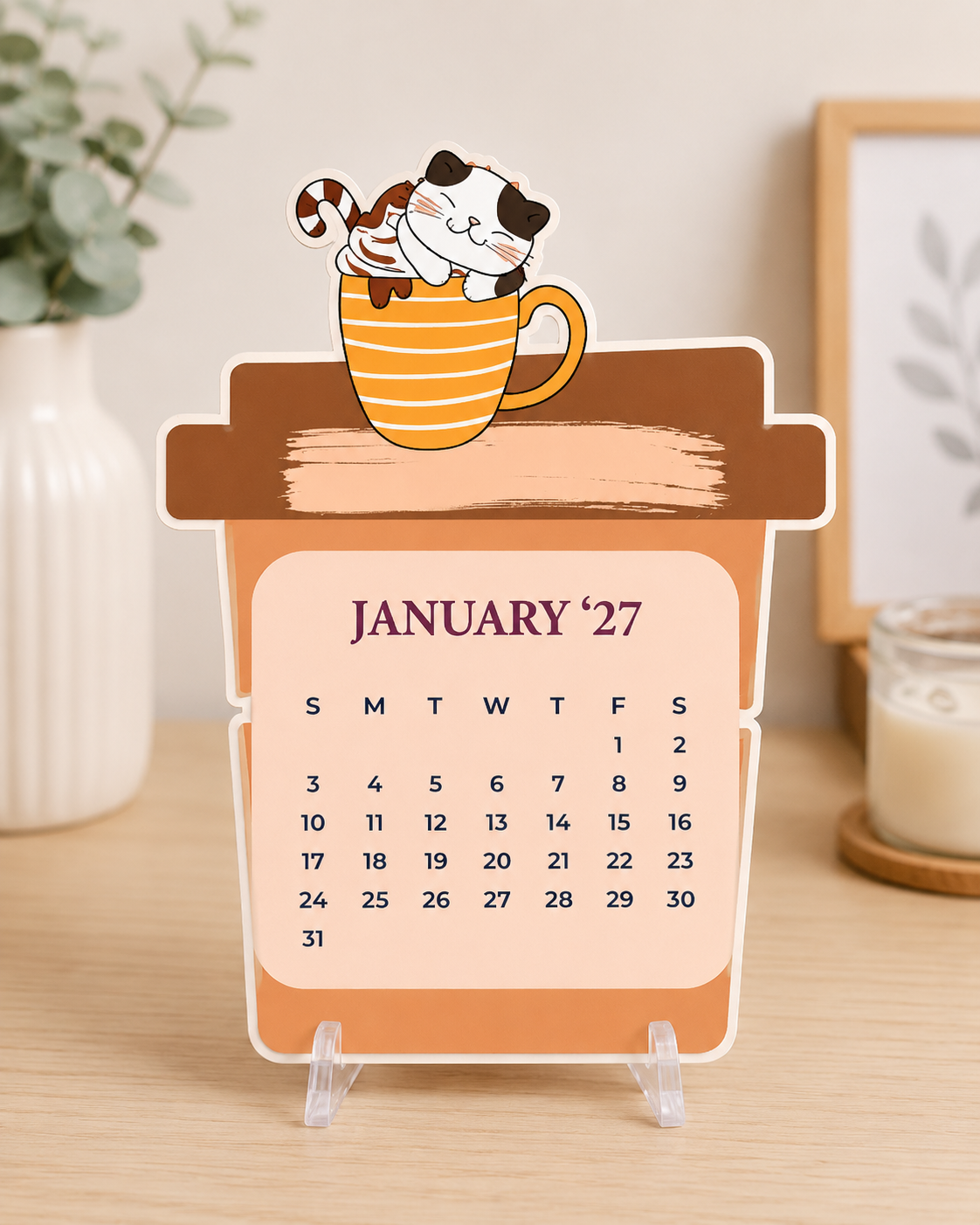 2027 Lovely Cute Desk Calendar