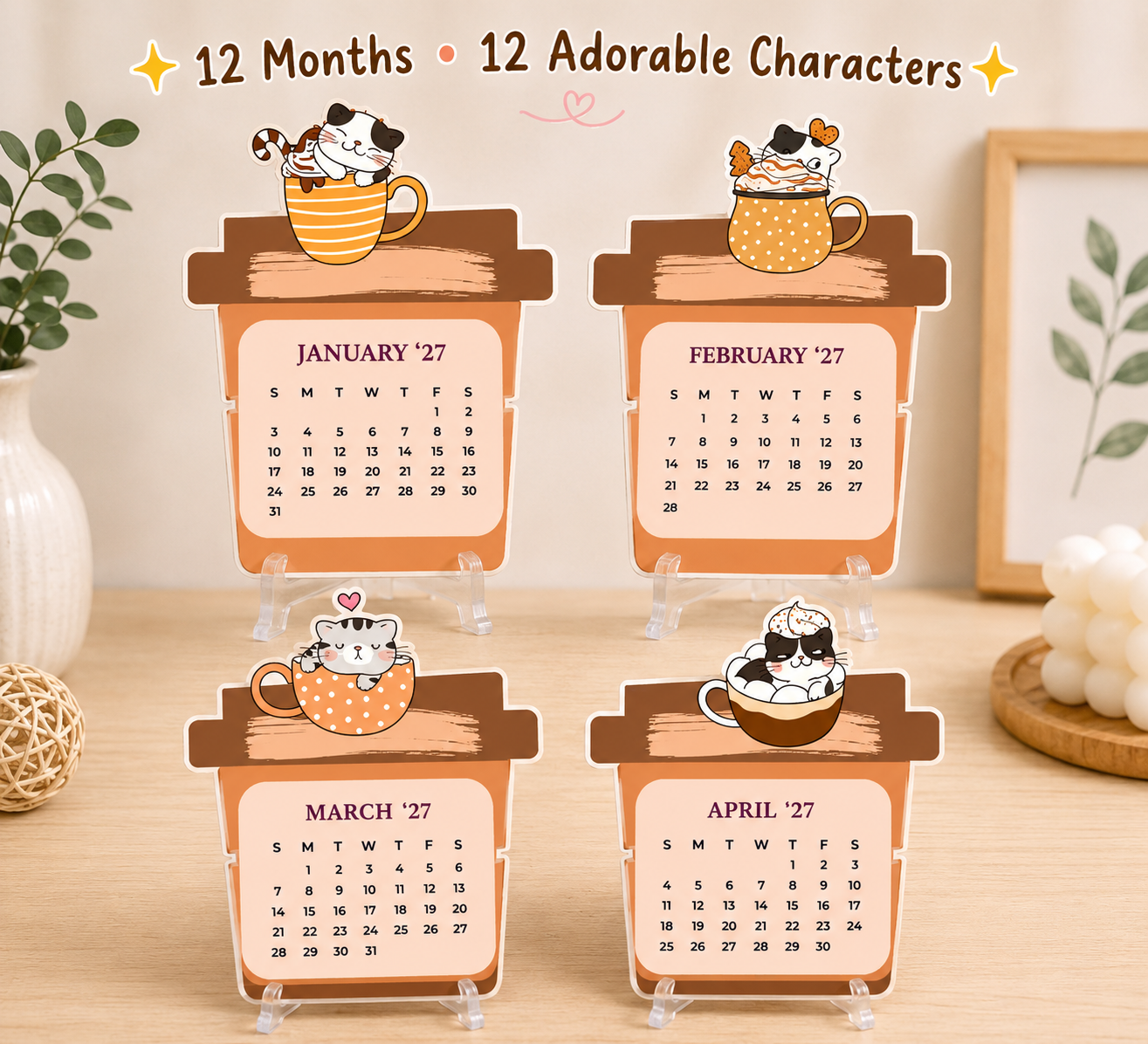 2027 Lovely Cute Desk Calendar - Image 2