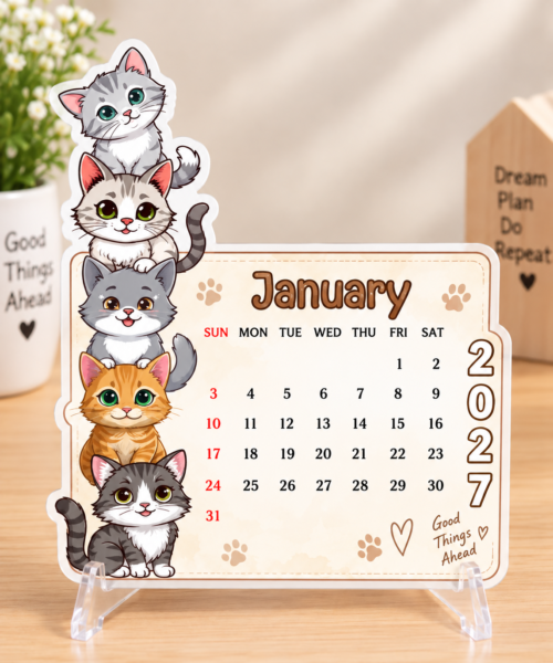 2027 Lovely kitten bundle Desk Calendar