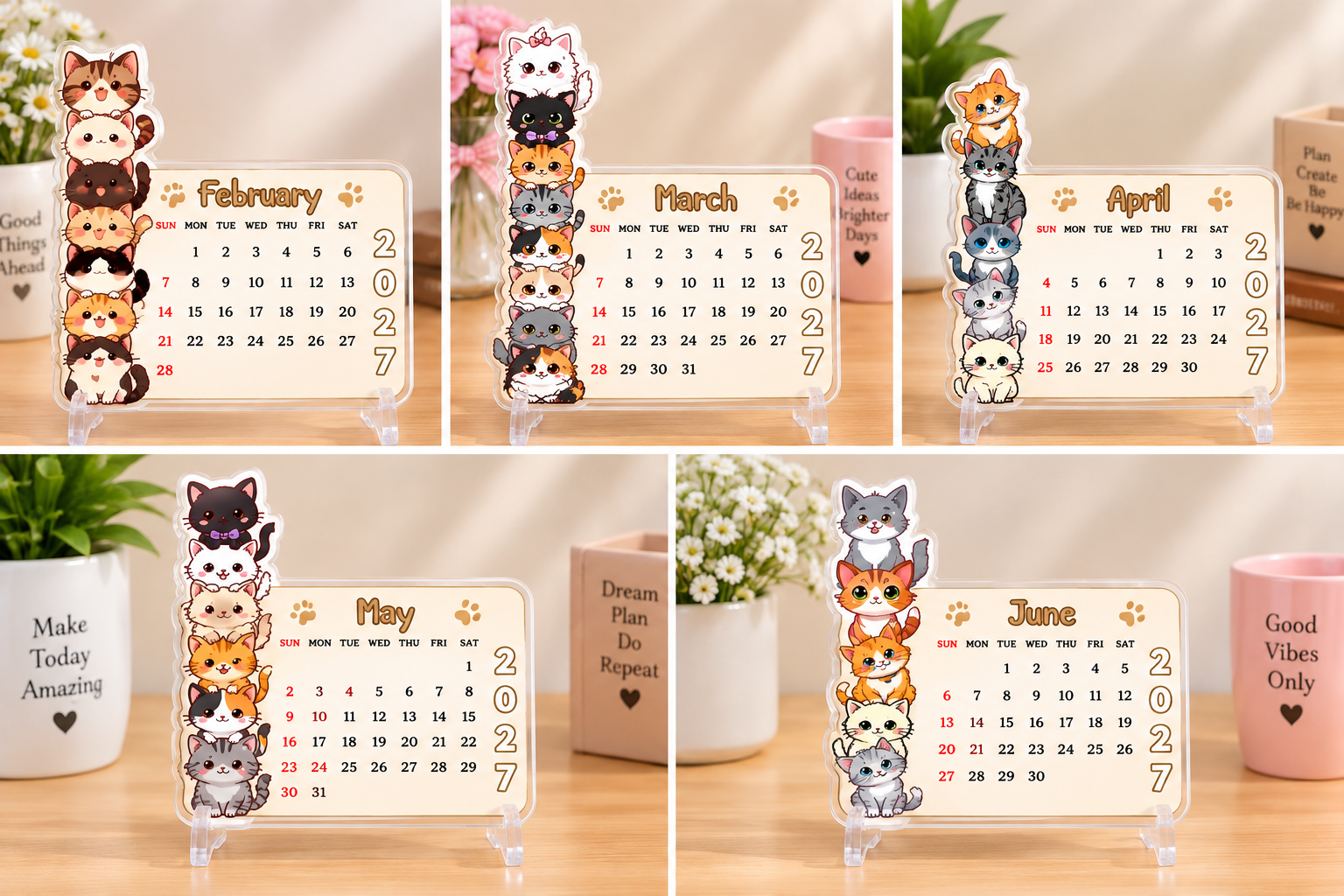 2027 Lovely kitten bundle Desk Calendar - Image 2