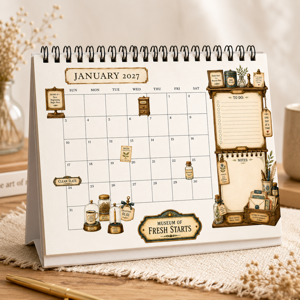 Museum of Fresh Starts – A5 Spiral Calendar 2027
