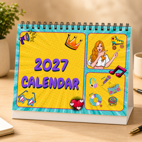 2027 Pop Art Spiral Desk Calendar