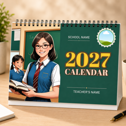 Personalized Teacher Spiral Desk Calendar 2027