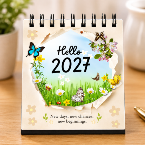 2027 Mini Nature Spiral Calendar – 4×4 Inch