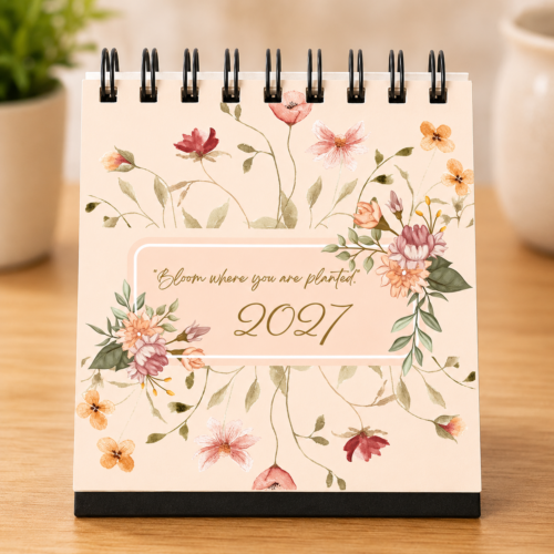 2027 Mini Floral Spiral Calendar – 4×4 Inch