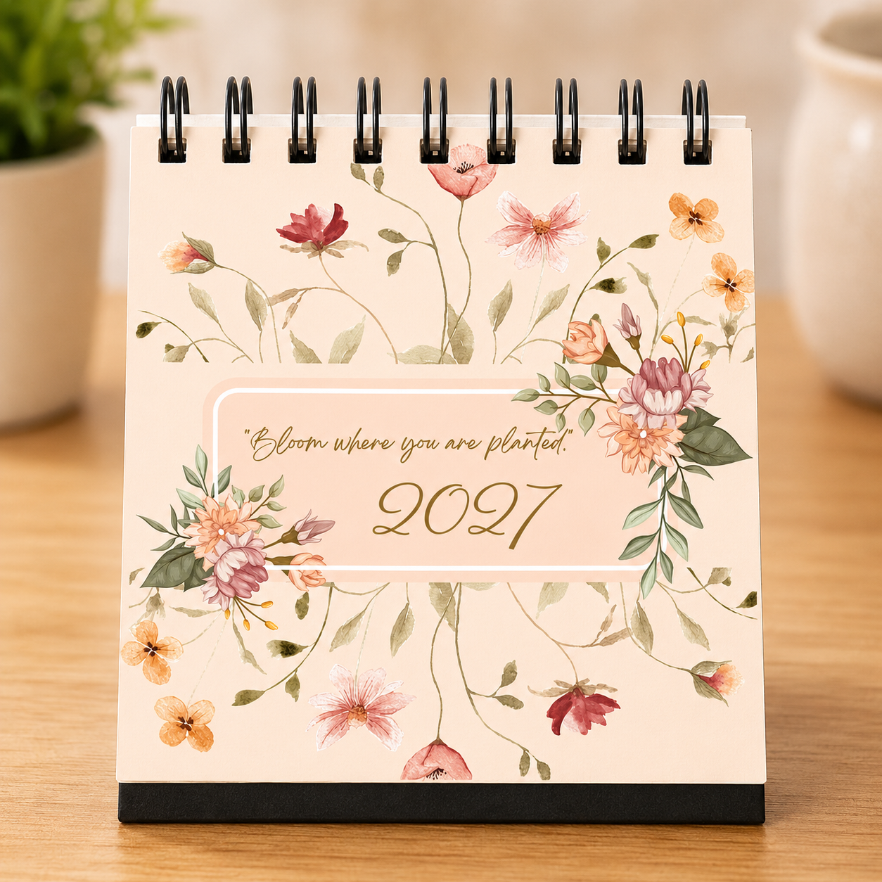 2027 Mini Floral Spiral Calendar – 4×4 Inch